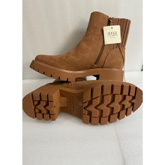 Women's Marie Block Heel Booties 10 M Cognac - New In Box - ** No‎ Lid **ana - Picture 4 of 10